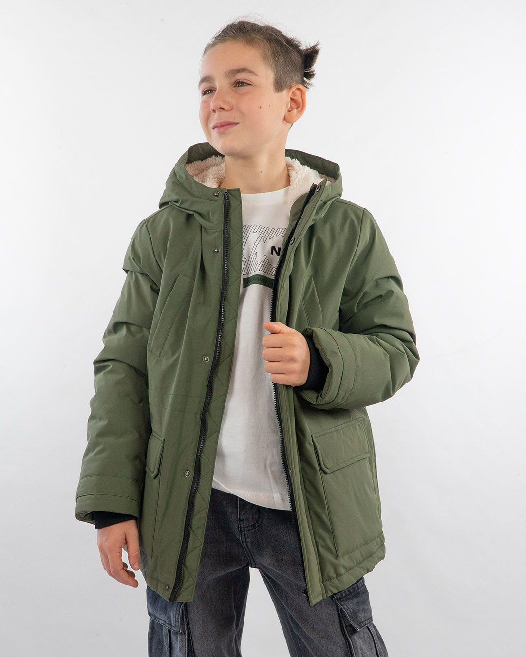 Giaccone lungo imbottito con cappuccio I DO