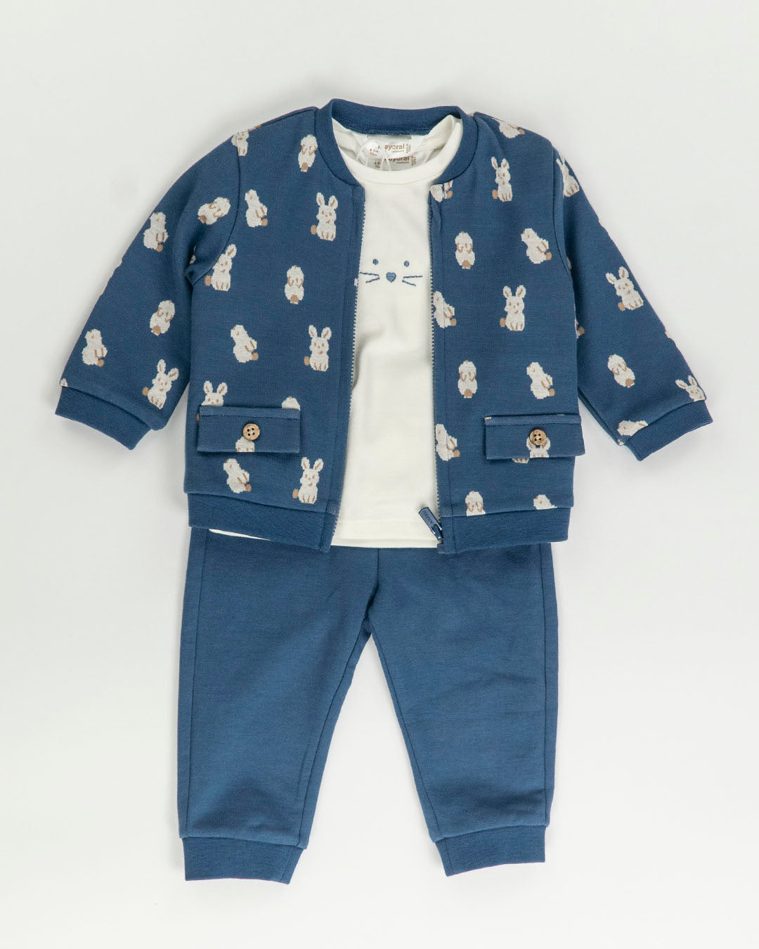 Tuta 3 pz. felpata con coniglietti MAYORAL