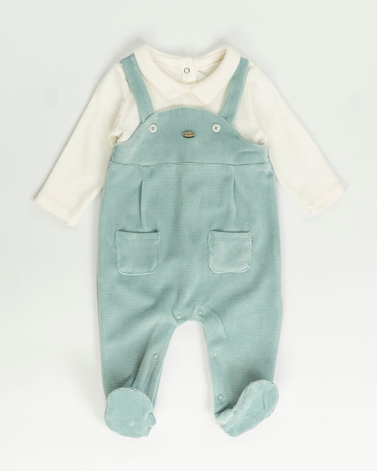 Tutina finta saloppette in velluto rigato MAYORAL