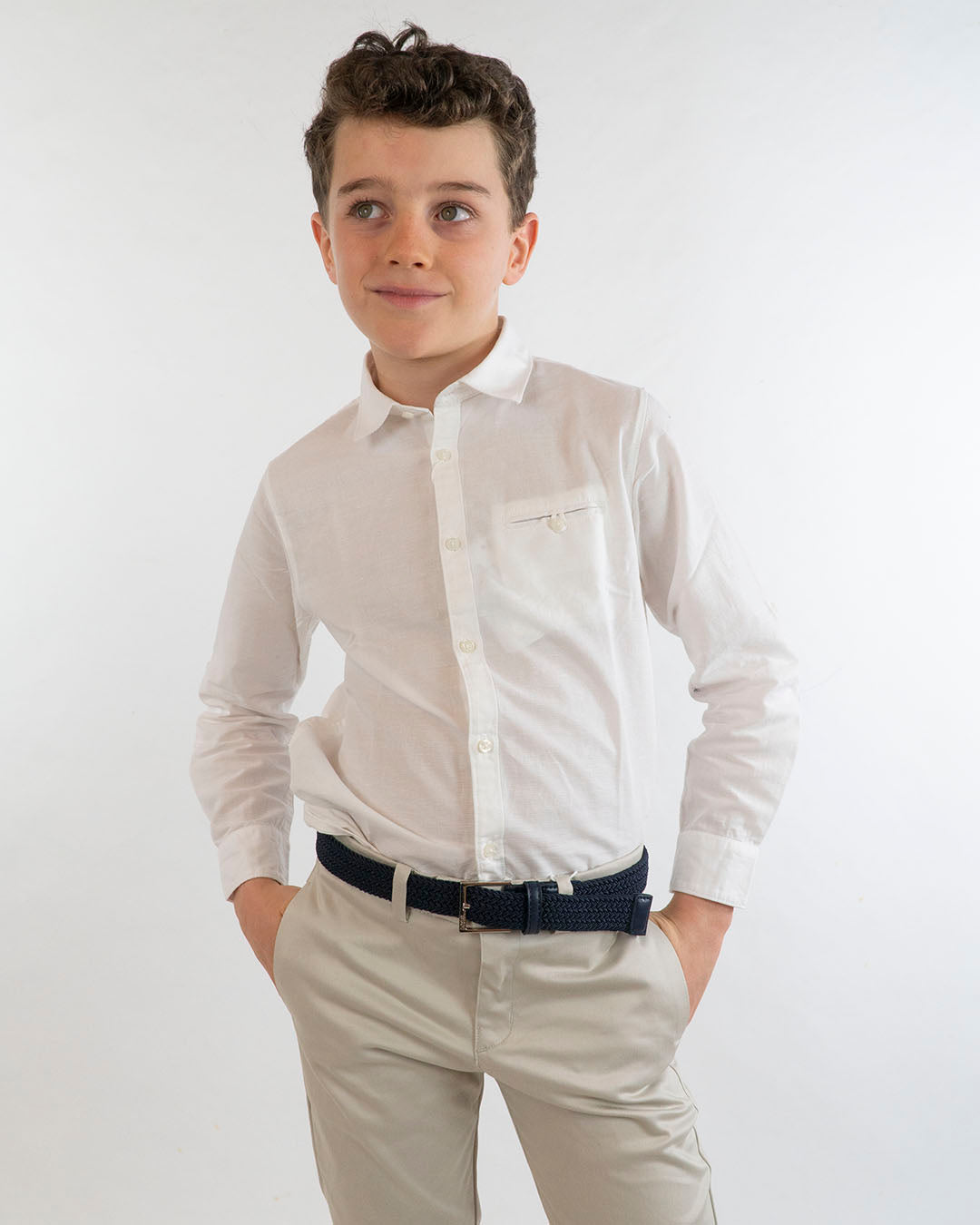 Camicia manica lunga in misto lino Mayoral