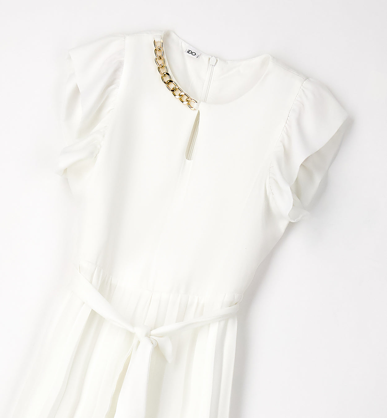 Tuta elegante plissettata con catenina dorata I DO