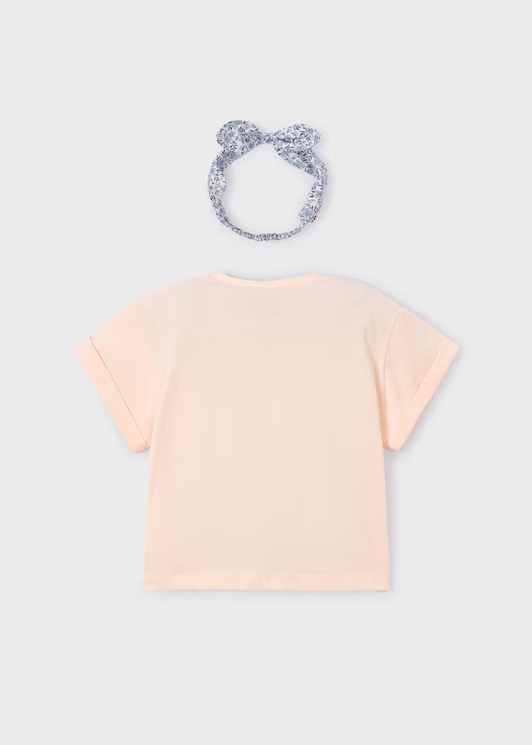 T-shirt con stampa glitterata e fascia  MAYORAL