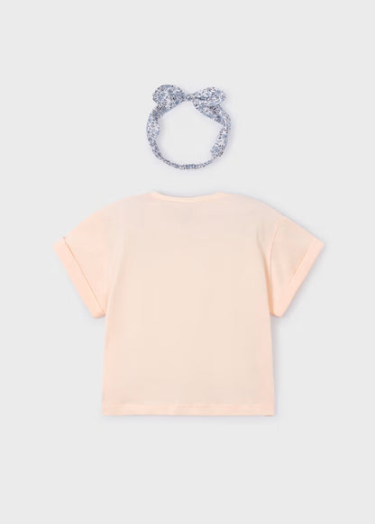 T-shirt con stampa glitterata e fascia  MAYORAL