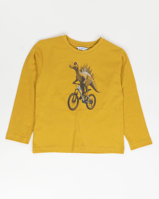 T-shirt con dinosauro in bicicletta MAYORAL