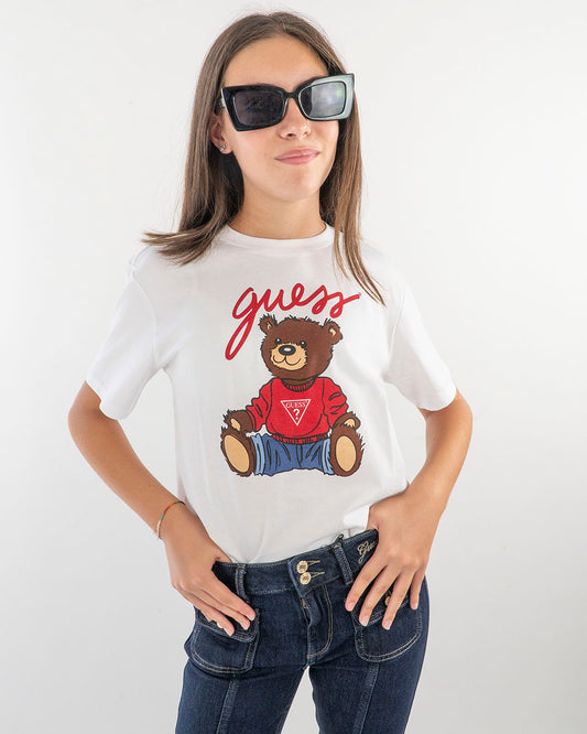T-shirt con orsetto in jeans e maglioncino GUESS