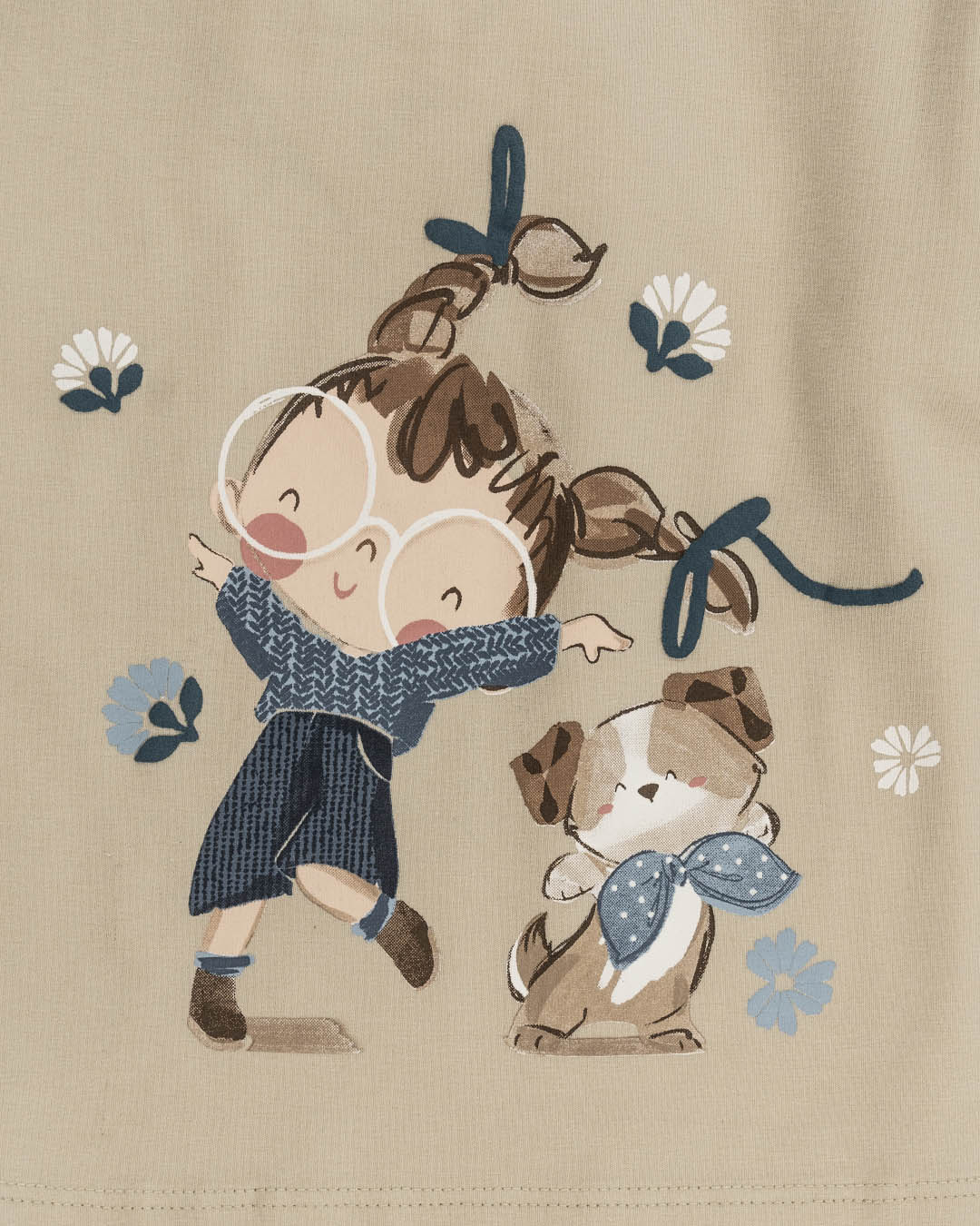 T-shirt manica lunga con bambina e cane MAYORAL