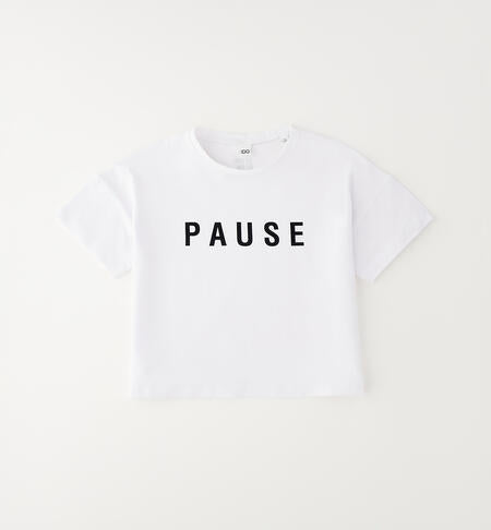 T-shirt corta con scritta Pause I DO