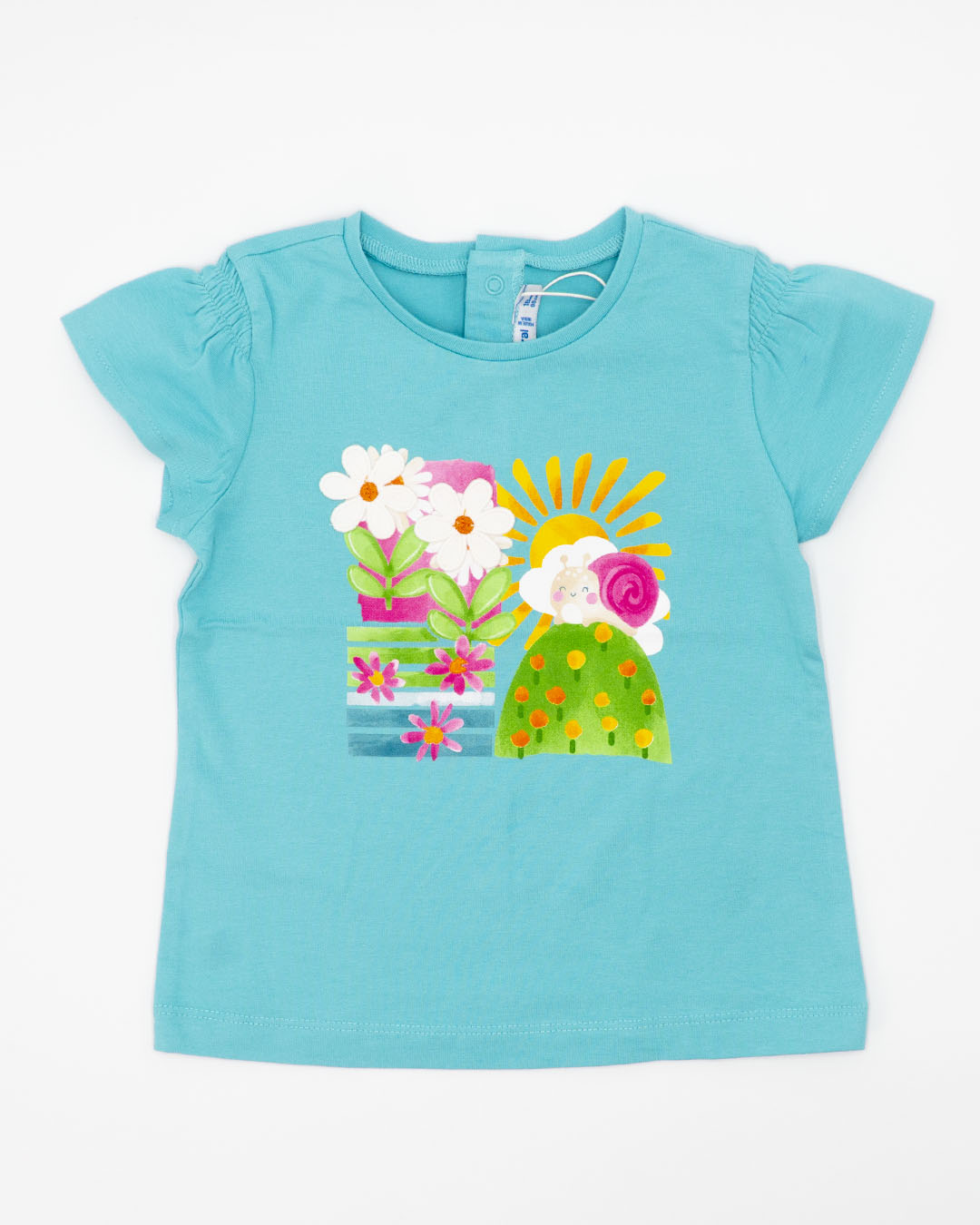 T-shirt manica corta con fiori applicati MAYORAL