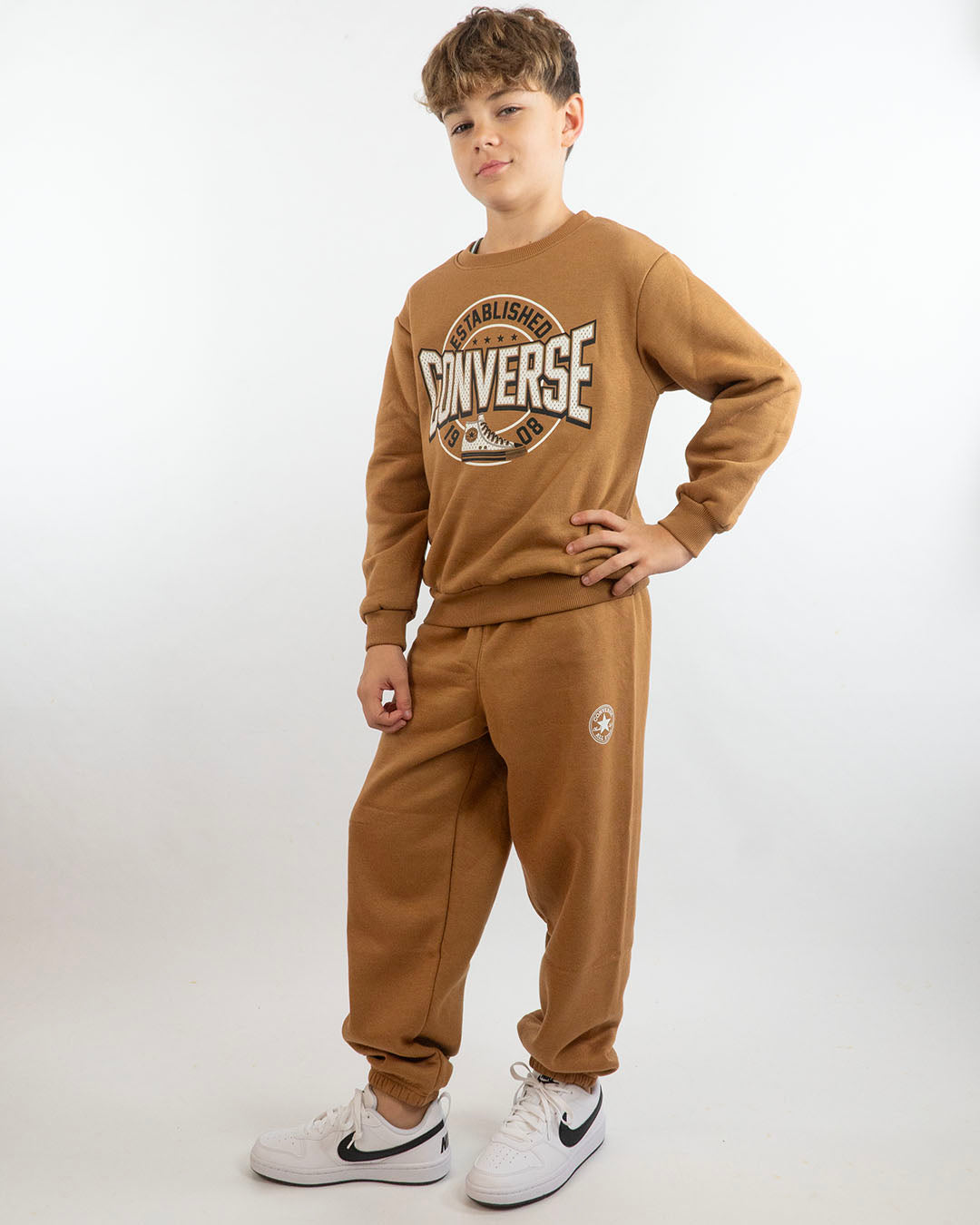 Tuta 2 pezzi felpata con logo gommato CONVERSE