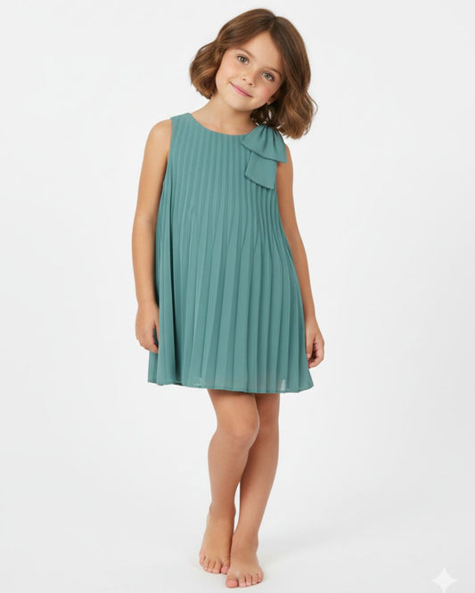 Abito plissettato con fiocco sulla spalla MAYORAL