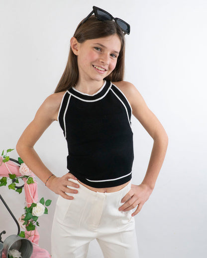 Top in tricot con profili a contrasto MAYORAL