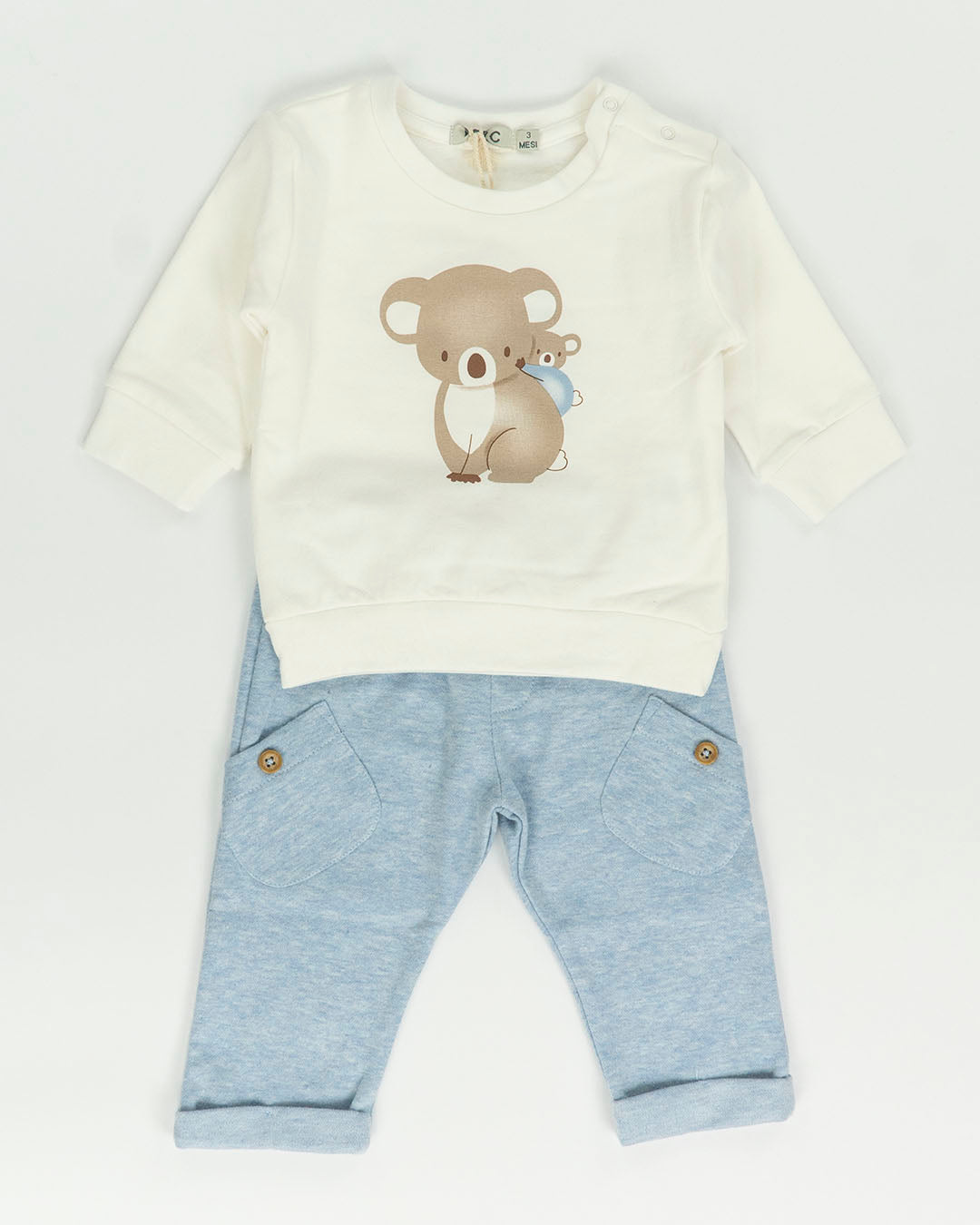 Completo 2 pz. felpato con koala EMC