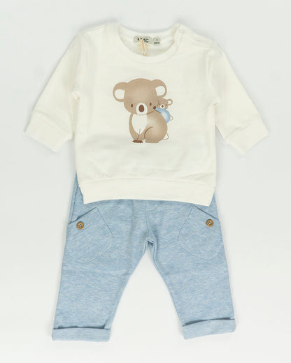 Completo 2 pz. felpato con koala EMC