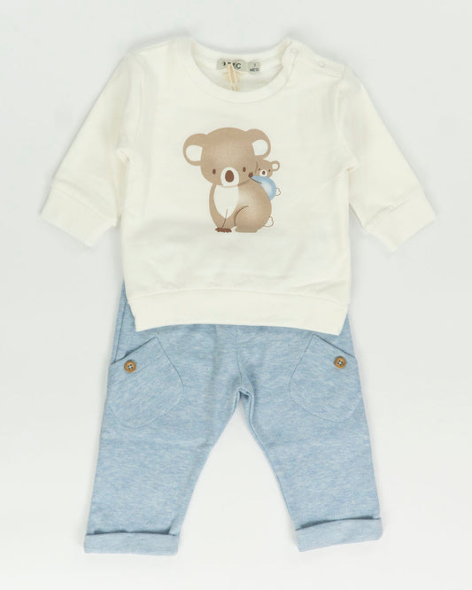 Completo 2 pz. felpato con koala EMC