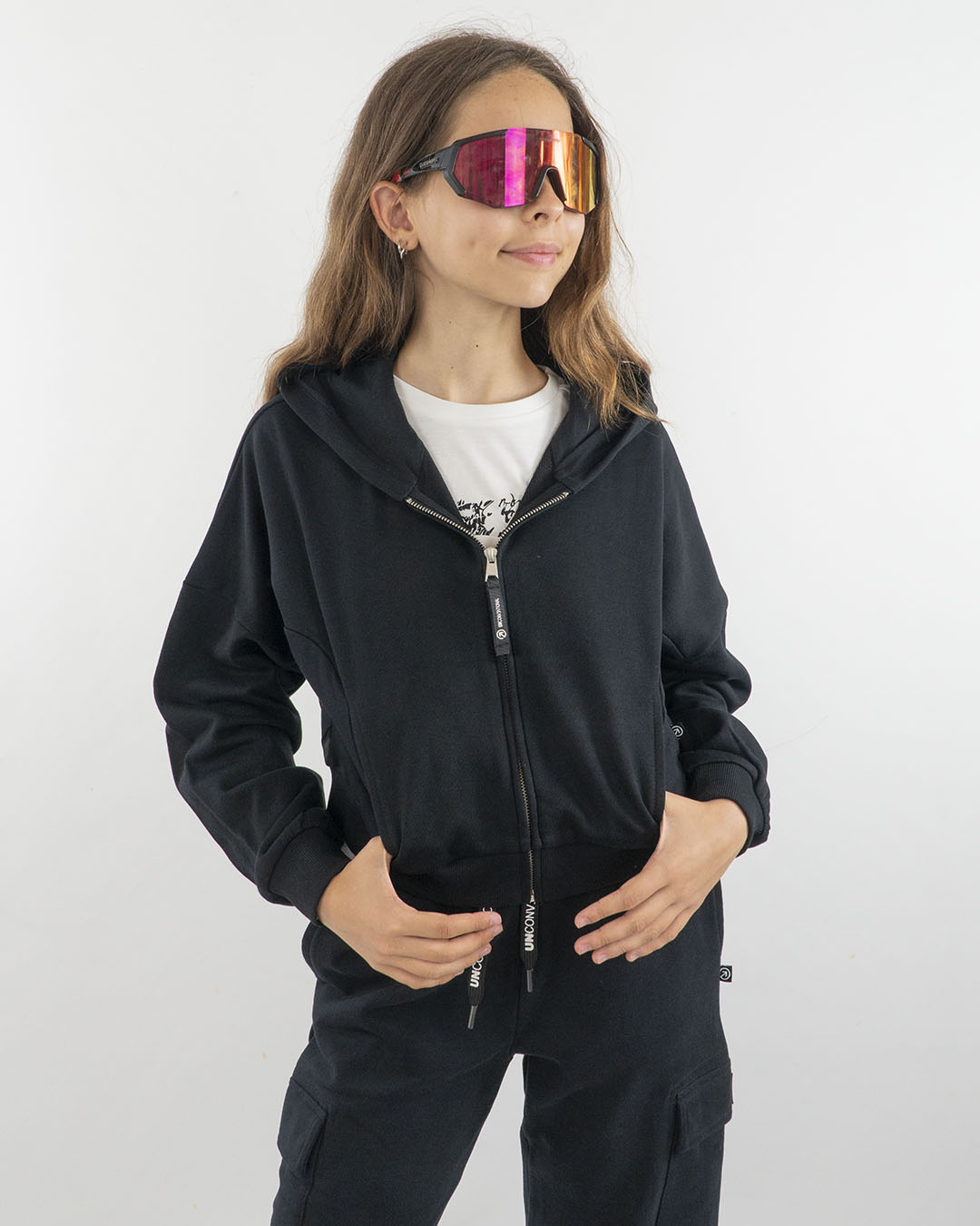 Felpa aperta a peso medio con stampa dietro MELBY