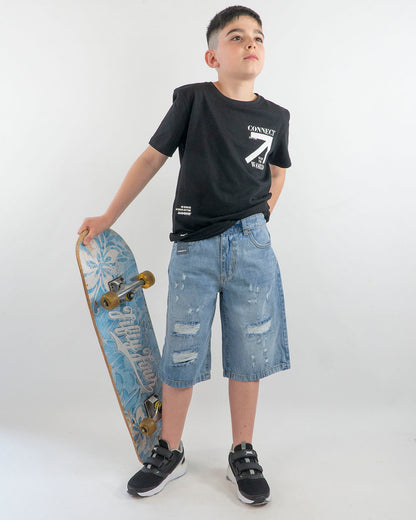 Jeans bermuda con finti strappi I DO