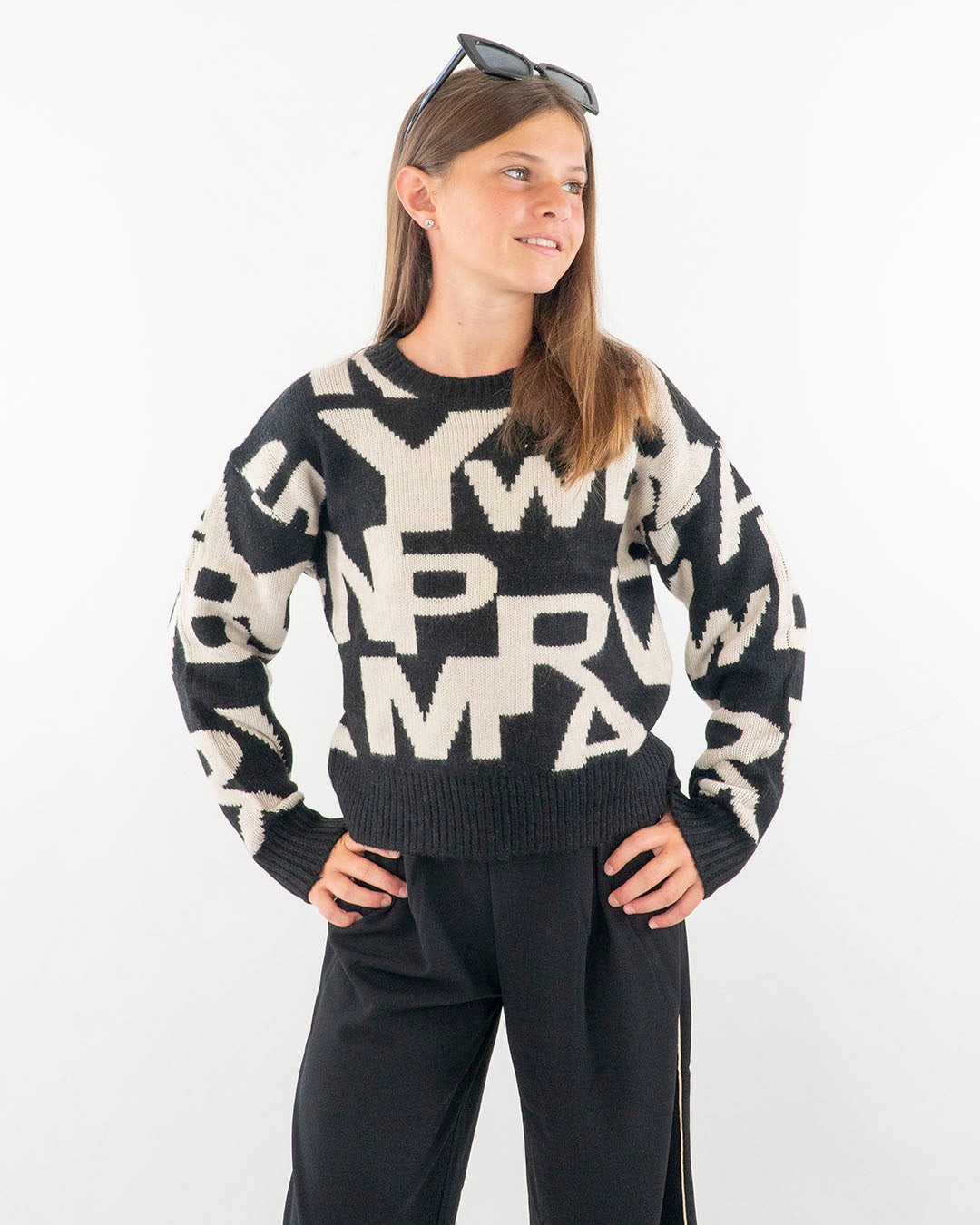 Maglione corto con lettere MAYORAL