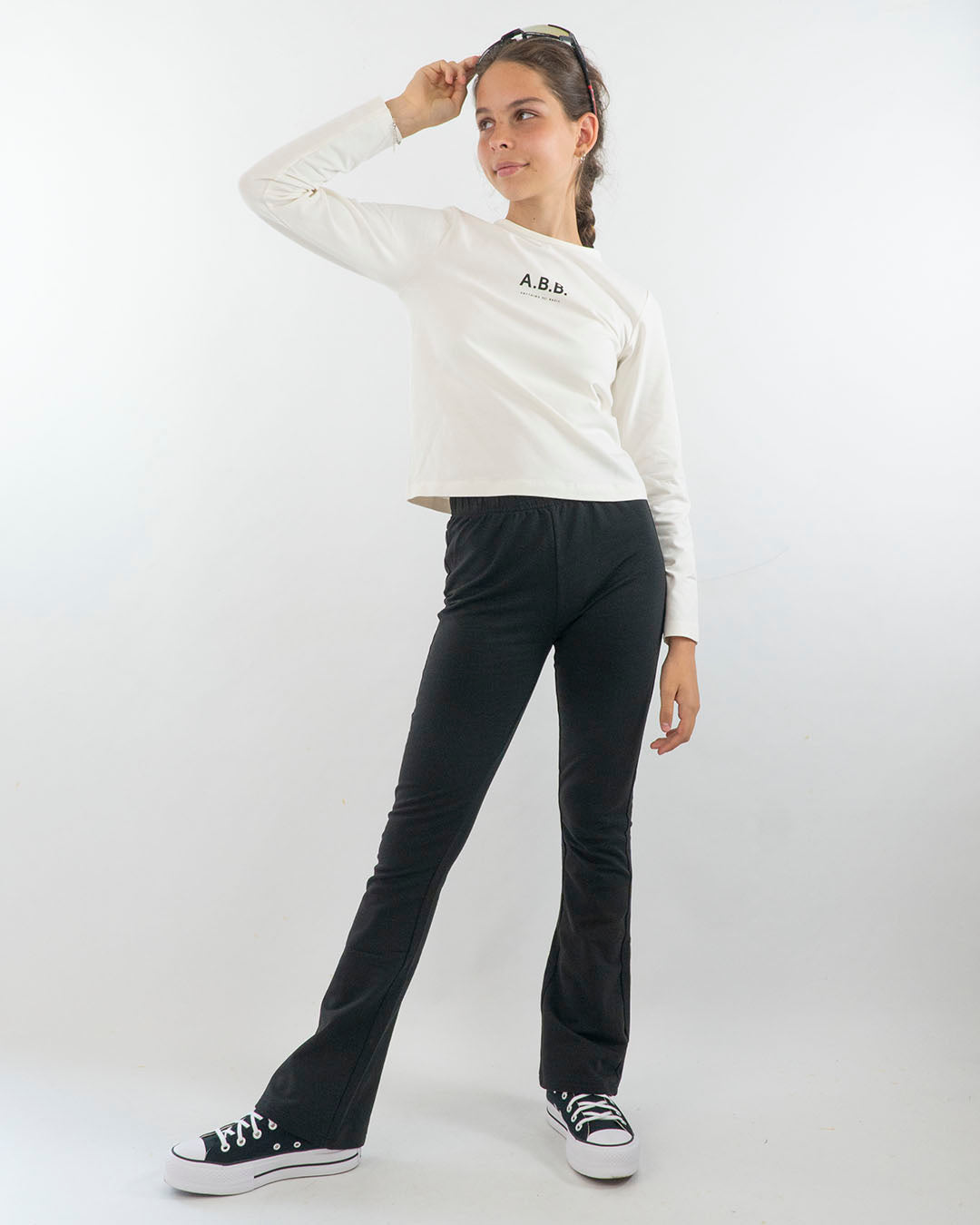 T-shirt manica lunga con piccola scritta I DO