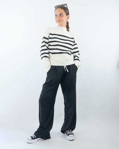 Maglione a righe con collo a lupetto  I DO