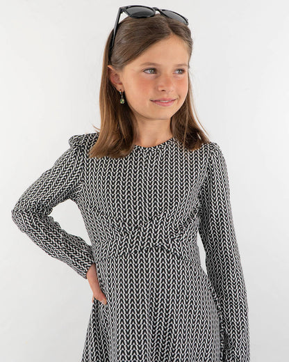 Vestito mainica lunga punto jacquard