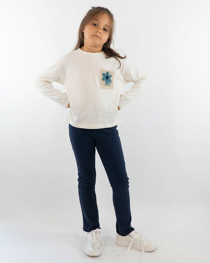 T-shirt con taschina in pizzo ricamato MAYORAL