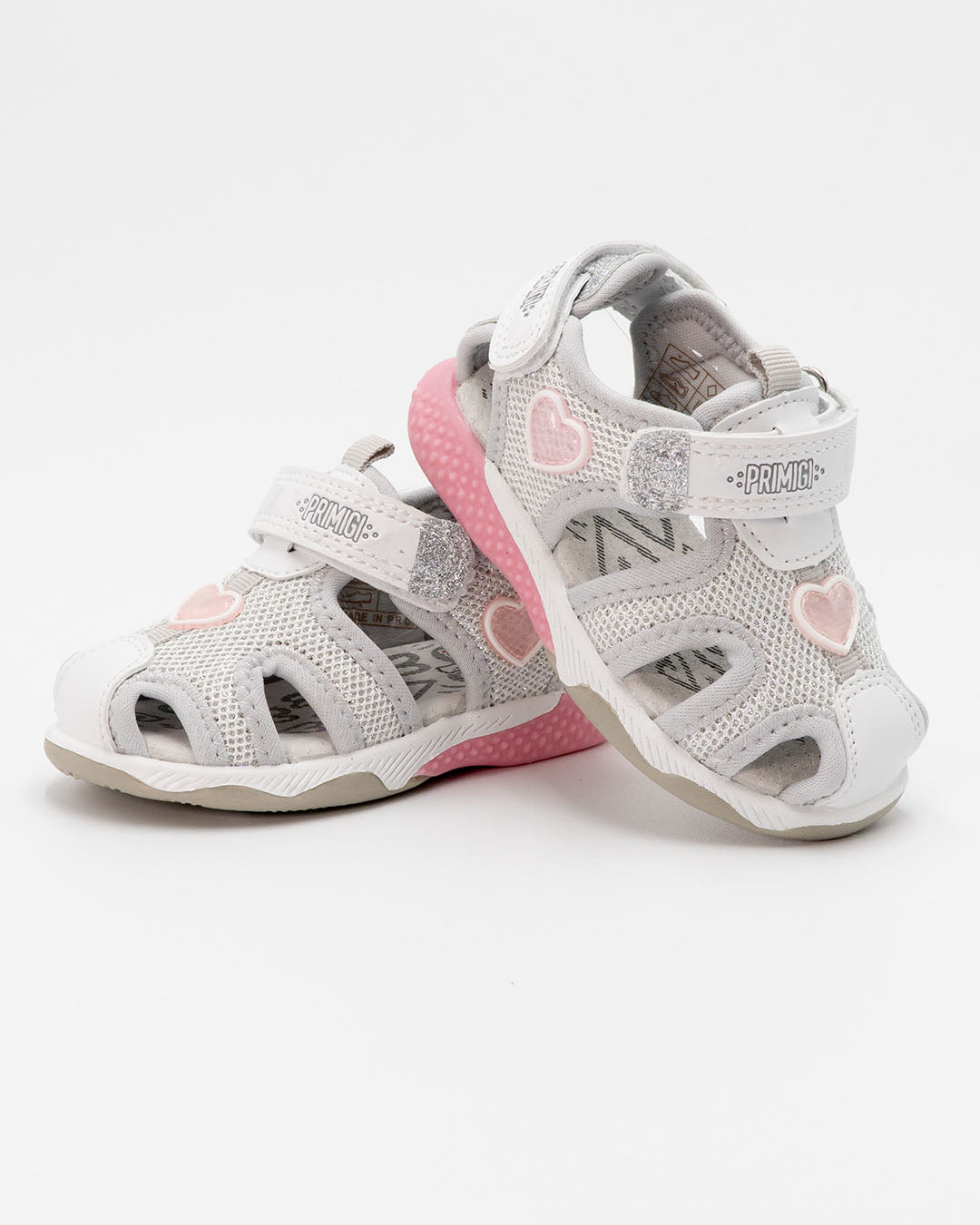 Sandalo chiuso lurex con cuori e strappoPRIMIGI