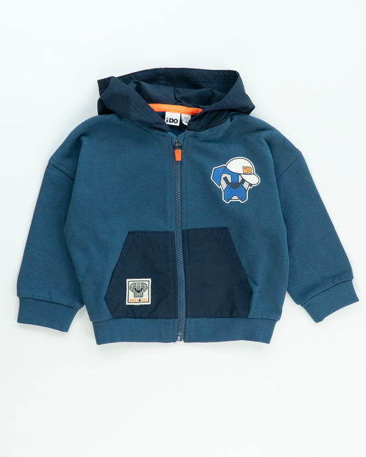 Felpa aperta felpata con cagnolone I DO