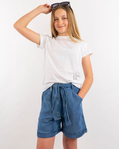 Shorts in tela jeans con fusciacca I DO