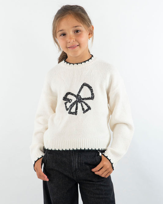 Maglione con fiocco in pailettes MAYORAL