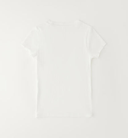 T-shirt a costine con fiore in tulle I DO