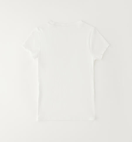 T-shirt a costine con fiore in tulle I DO