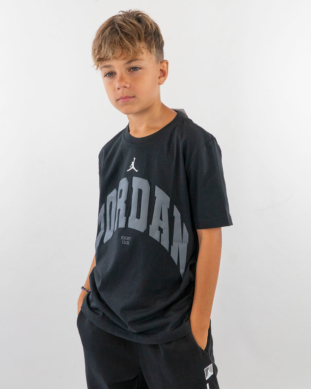 T-shirt a manica corta con scritta gommata JORDAN