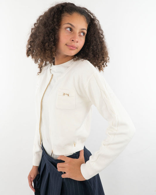Cardigan corto con zip e taschine KOCCA