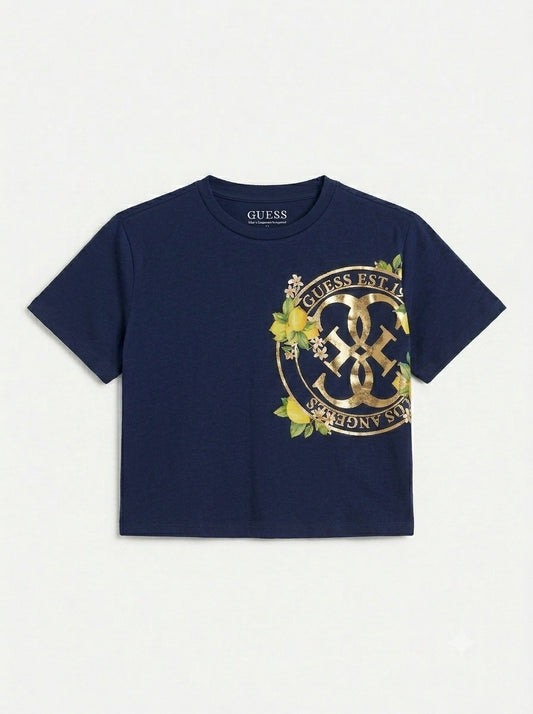 T-shirt con oro e limoni J6GI00K6YW4-G77G GUESS