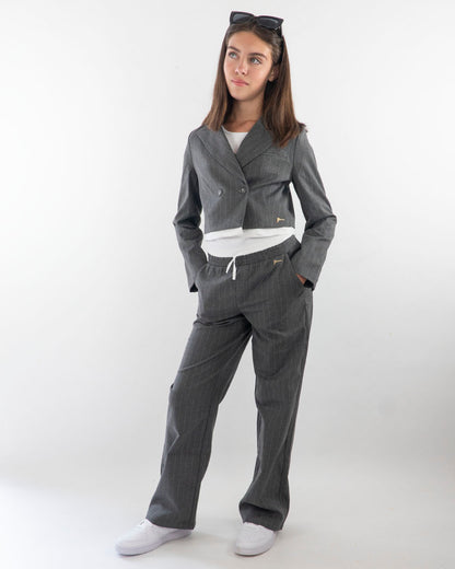 Giacca corta doppiopetto gessata  GUESS