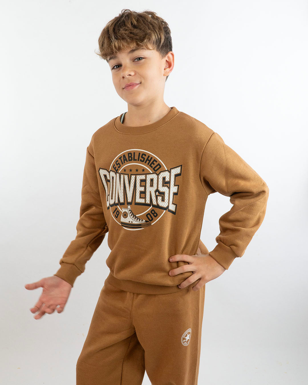 Tuta 2 pezzi felpata con logo gommato CONVERSE