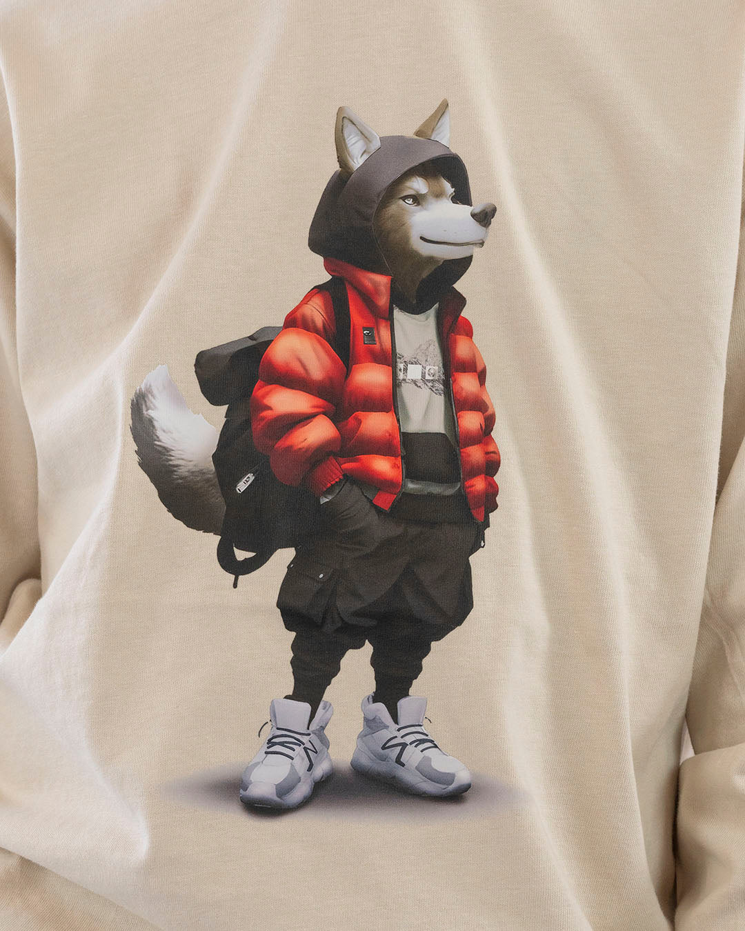 T-shirt manica lunga con lupo in bomber MAYORAL