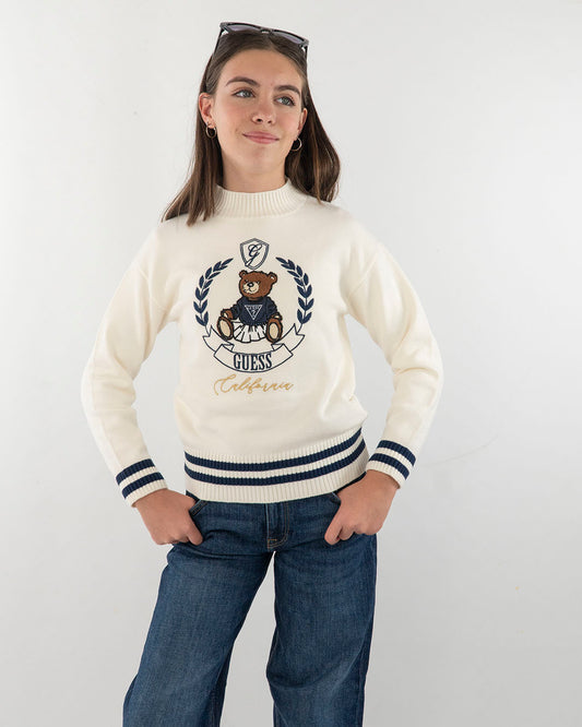 Maglione a lupetto con orsetto in divisa GUESS