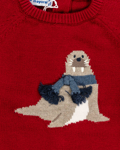Maglione in misto lana con tricheco MAYORAL