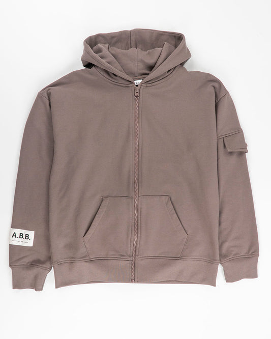 Felpa felpata con zip e cappuccio I DO