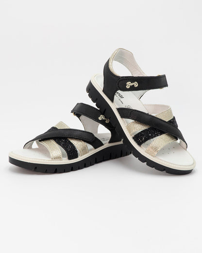 SAndalo con fasce glitterate e strappo