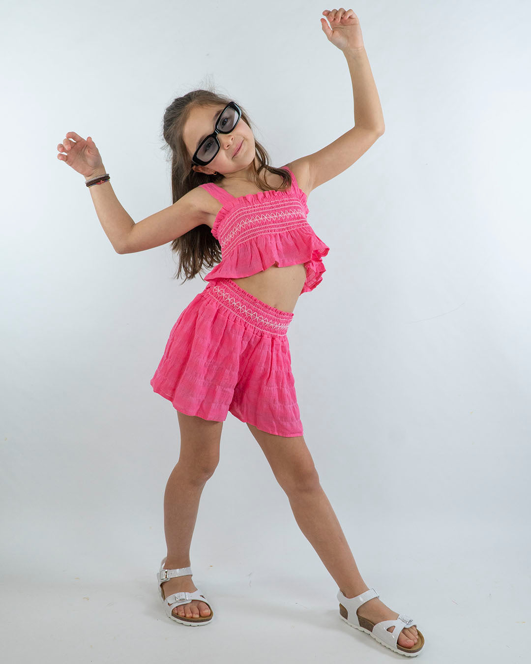 Completo con top e short a nido d'ape MAYORAL