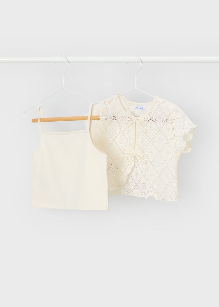 T-shirt 2 pezzi in crochet art.3015-88 MAYORAL