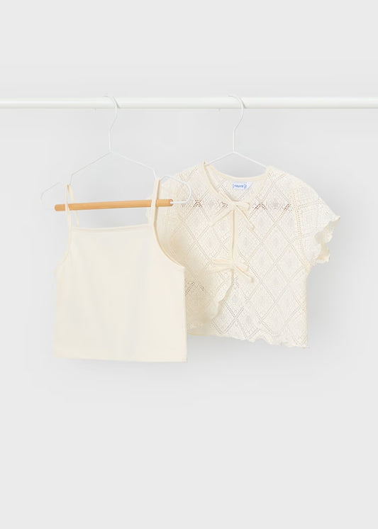 T-shirt 2 pezzi in crochet art.3015-88 MAYORAL