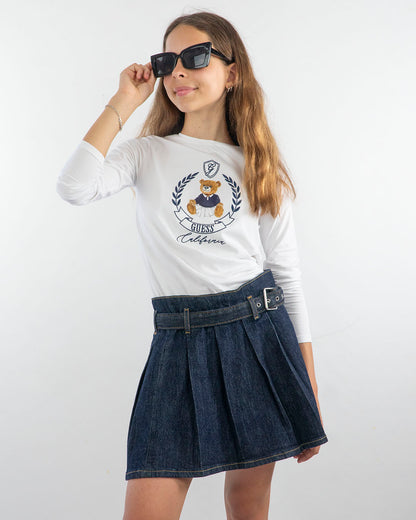 Gonna in jeans a pieghe GUESS