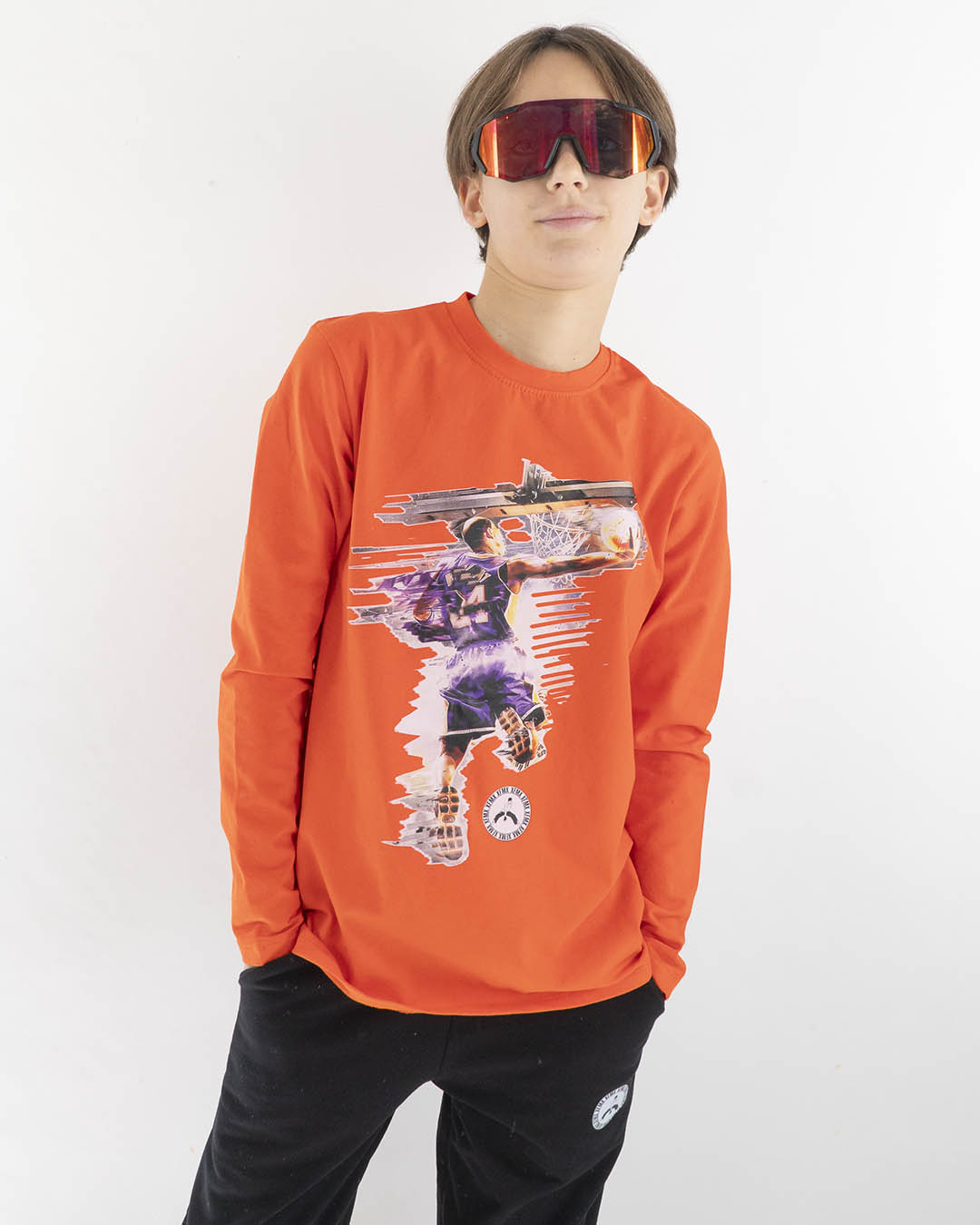 T-shirt manica lunga con cestista FKM