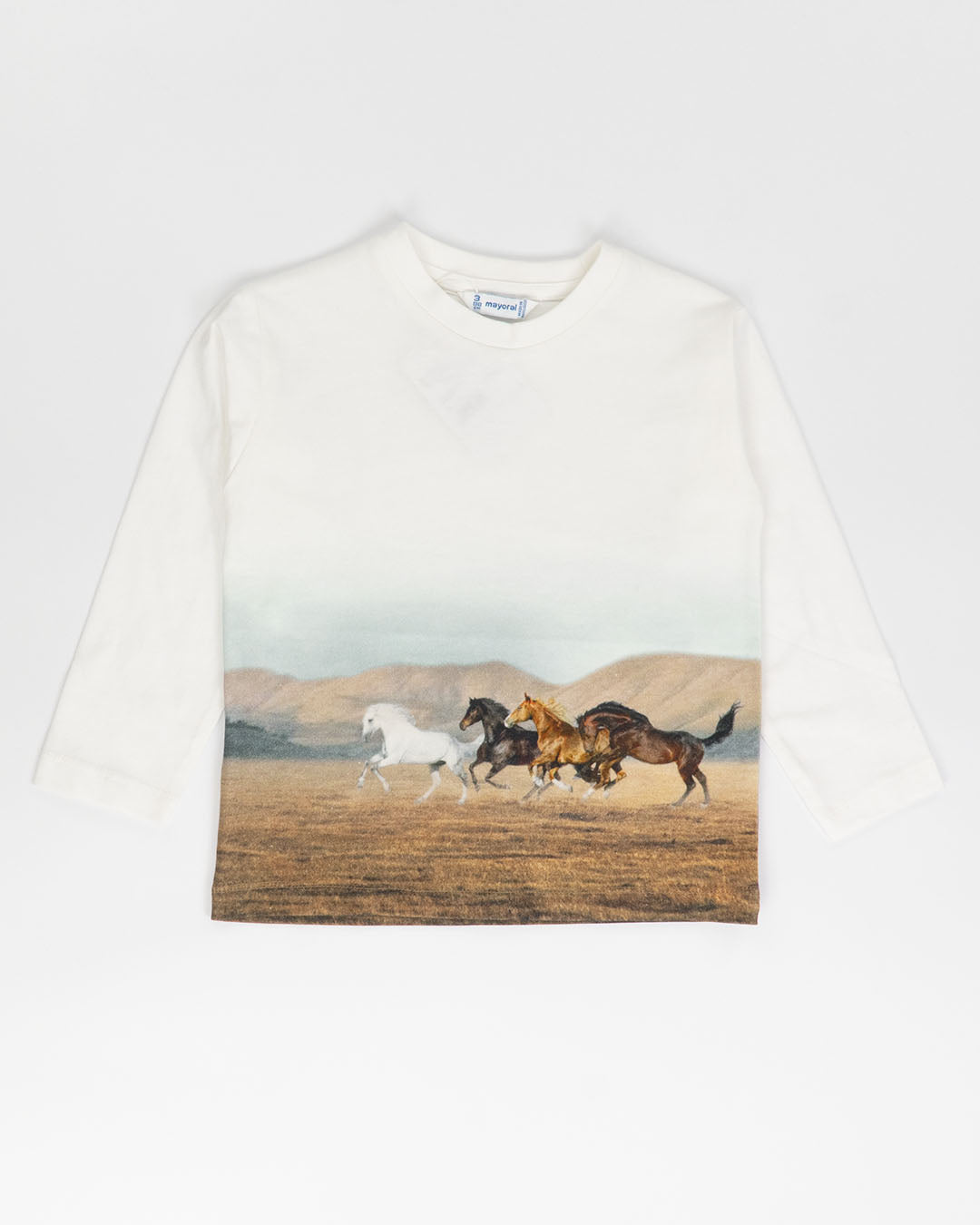 T-shirt manica lunga con cavalli selvaggi MAYORAL
