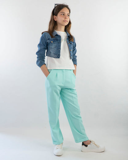 Pantaloni con pinces e risvoltino I DO