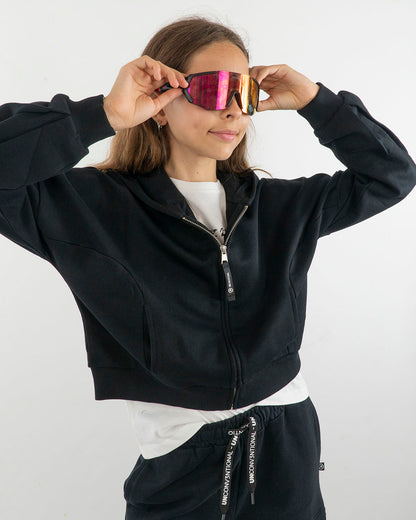 Felpa aperta a peso medio con stampa dietro MELBY