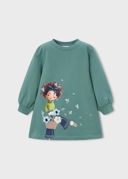 Abito in felpa con fiori art.4.914-015 MAYORAL